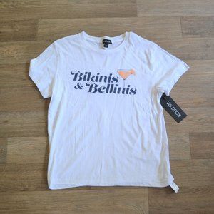 NWT Wildfox Bikinis & Bellinis Short Sleeve Soft White T-shirt Size Medium